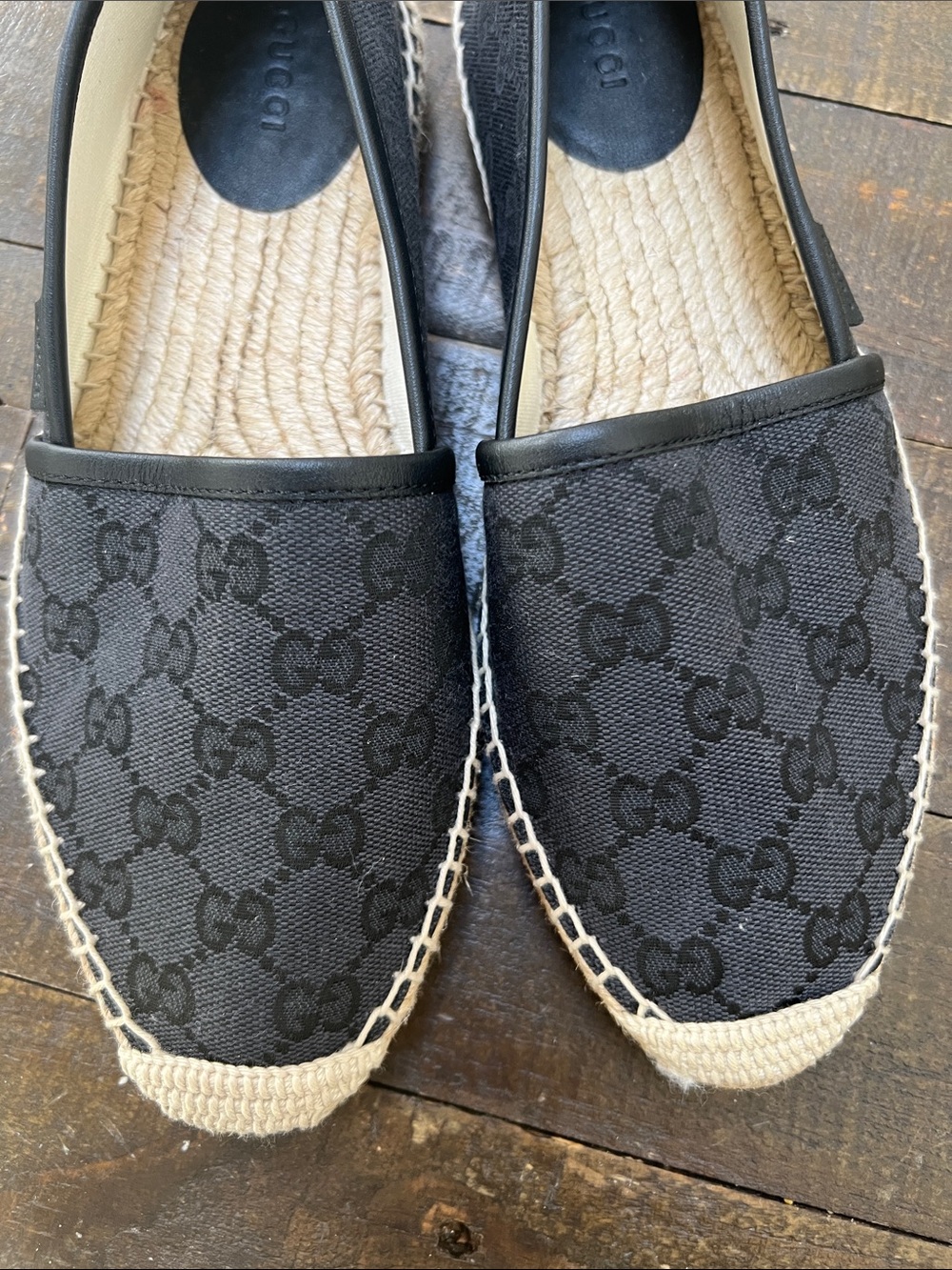Gucci Black GG Canvas Espadrille Flats - Picture 4 of 5